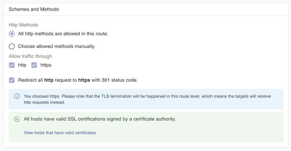 Routes HTTPS